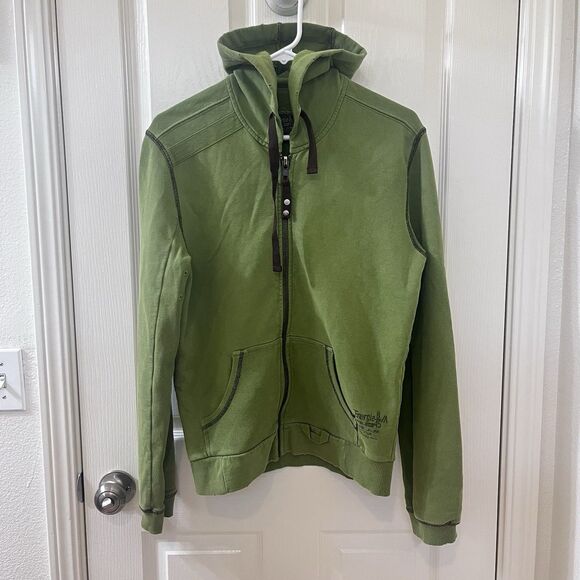 Energie B Corps 45 by Sixty Green Full Zip Hoodie Distressed Women's Size Small - Picture 1 of 16